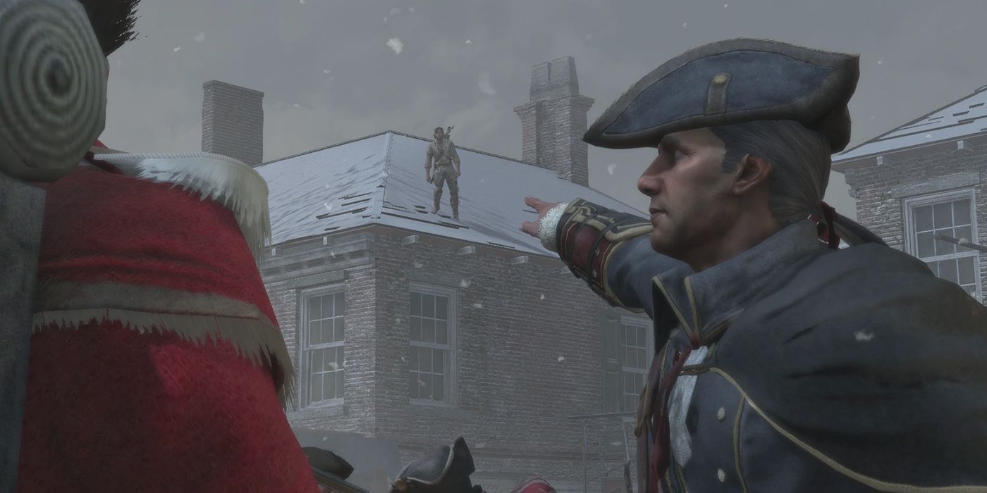 Assassin's Creed: Haytham Point At Connor On A Rooftop