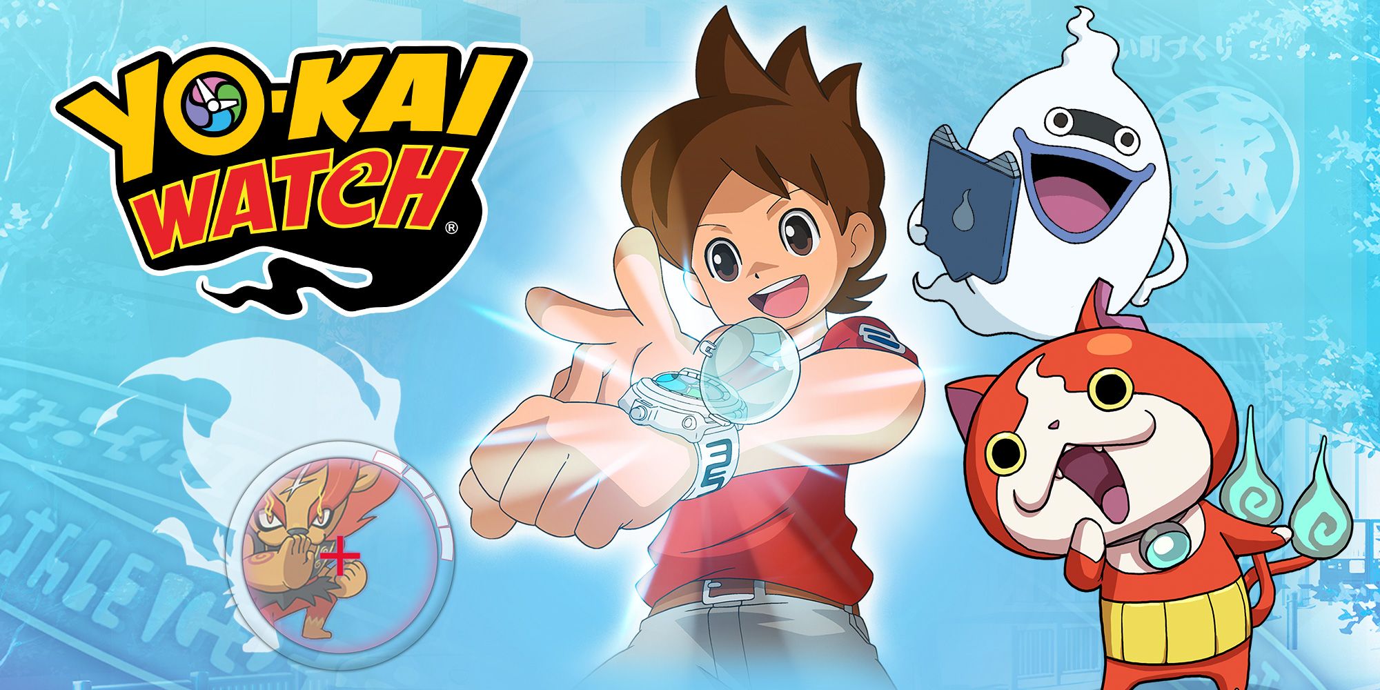 Yo-Kai Watch promo art with logo and characters