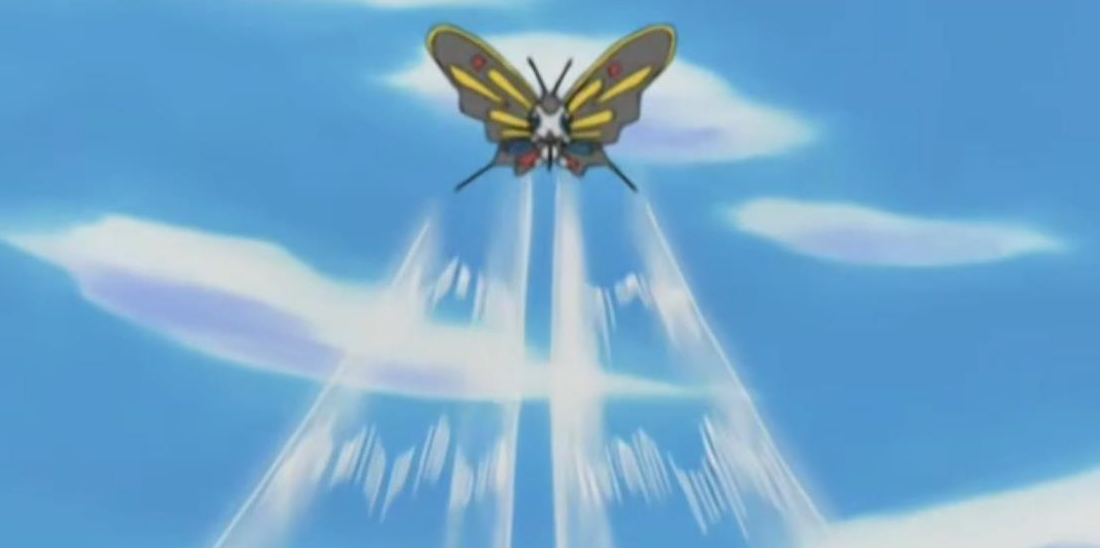 Beautifly using Gust in the Pokemon anime