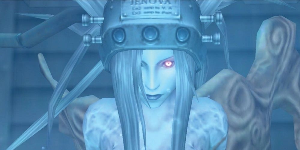 A close shot of Jenova while she's inside a life cell.