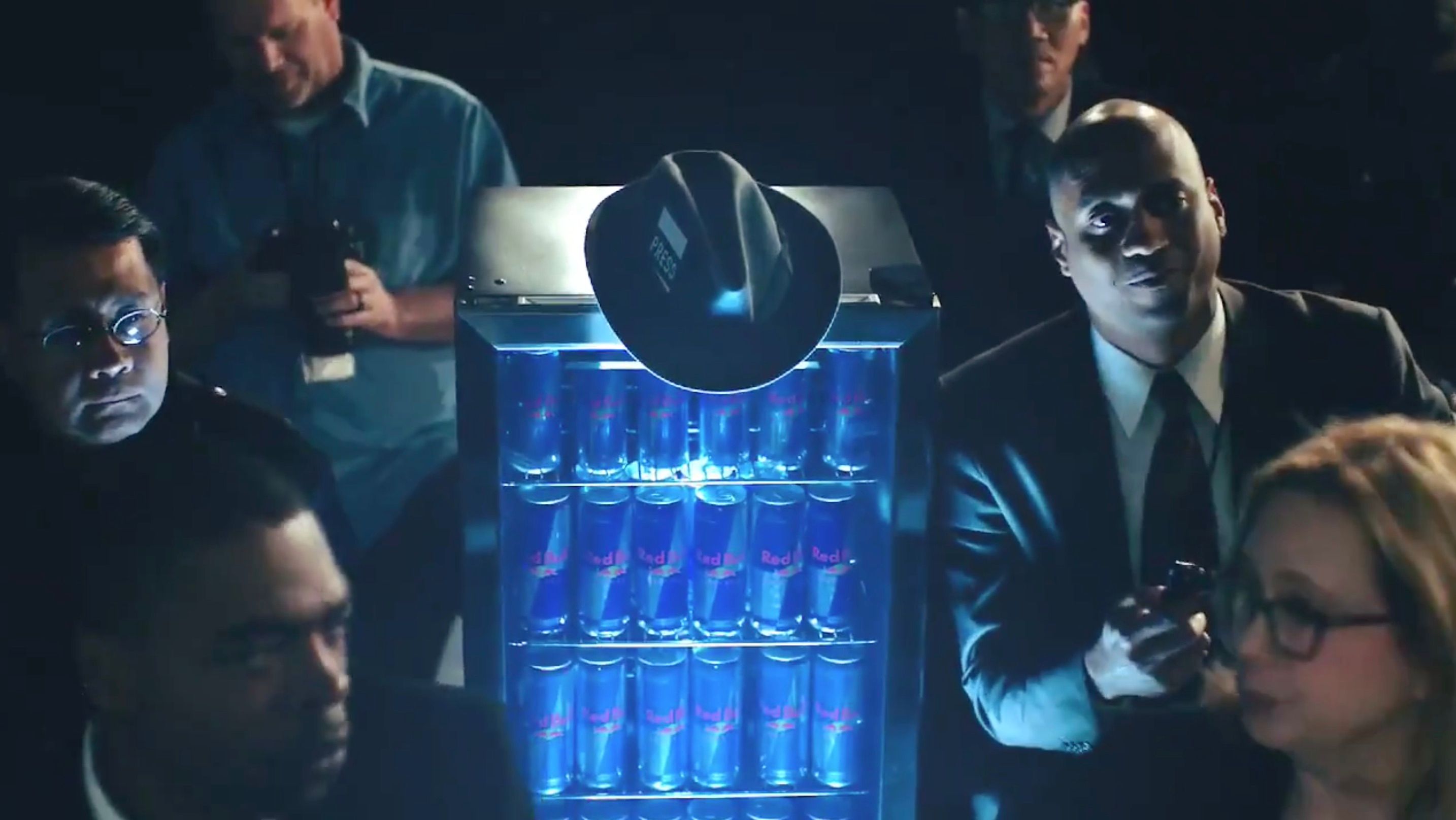 Image of Red Bull Fridge During Ninja's Mixer Announcement
