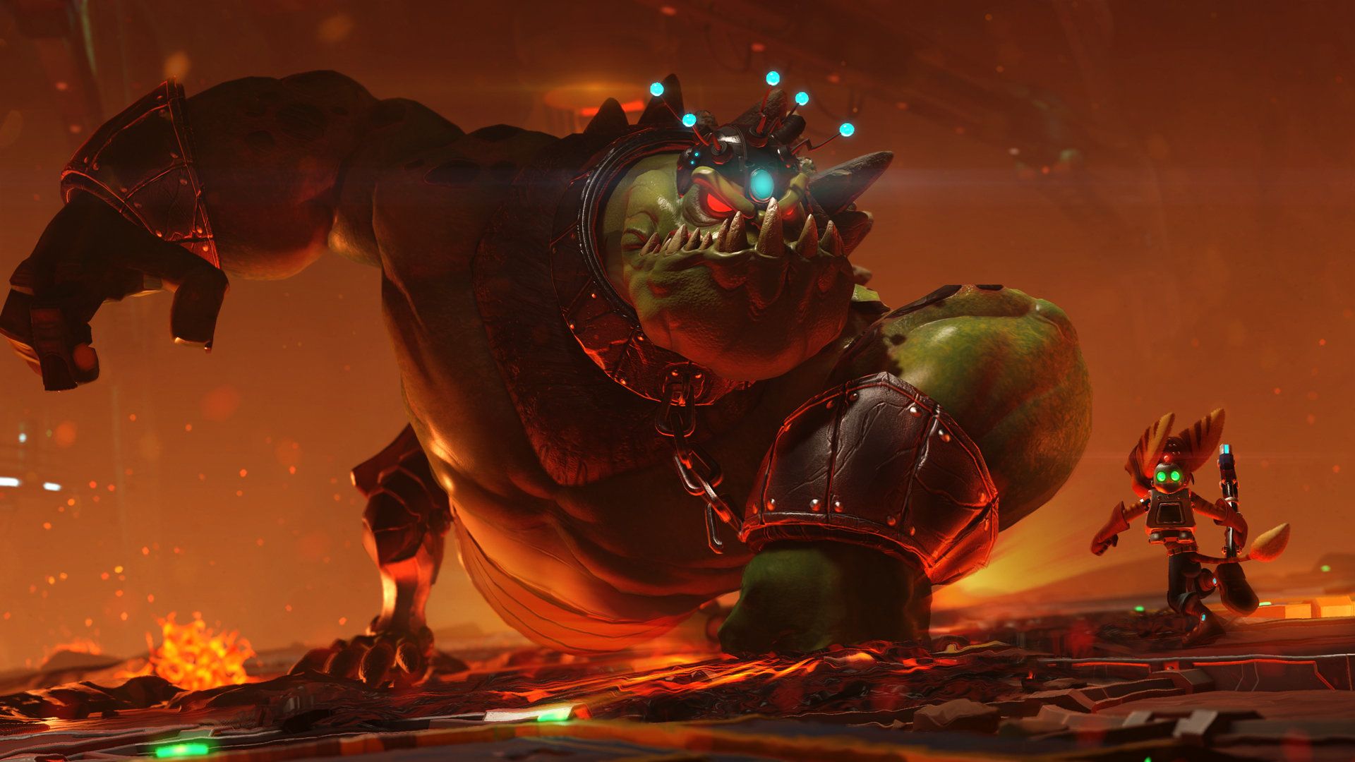 Ratchet and Clank face against the Blarg Snagglebeast