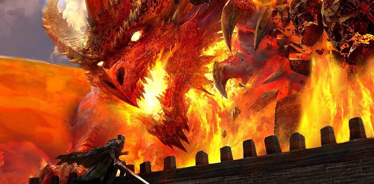 Flaming dragon art