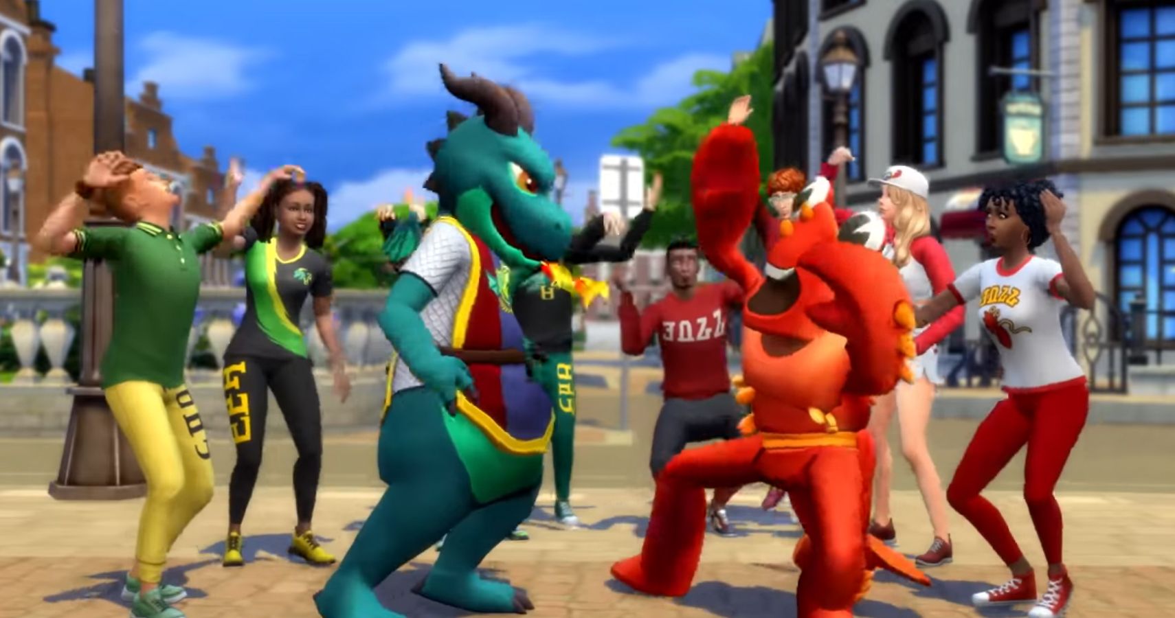 uni mascots facing off against each other