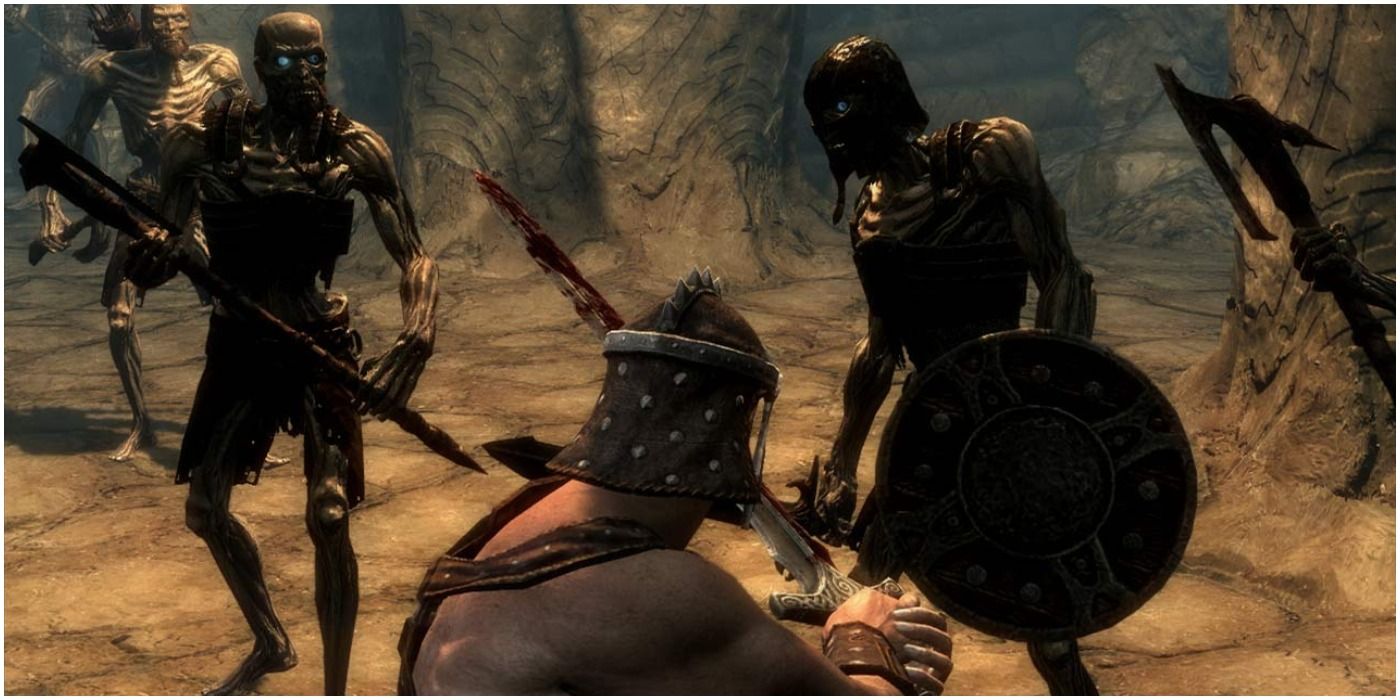 Skyrim Fighting Draugr