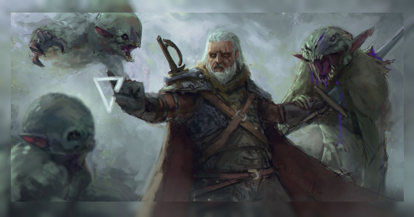 Old Geralt Painting Fanart