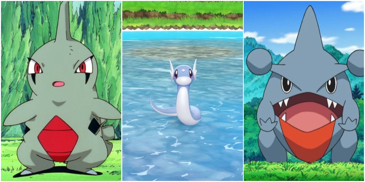image of Larvitar, Dratini, and other dragon Pokemon 
