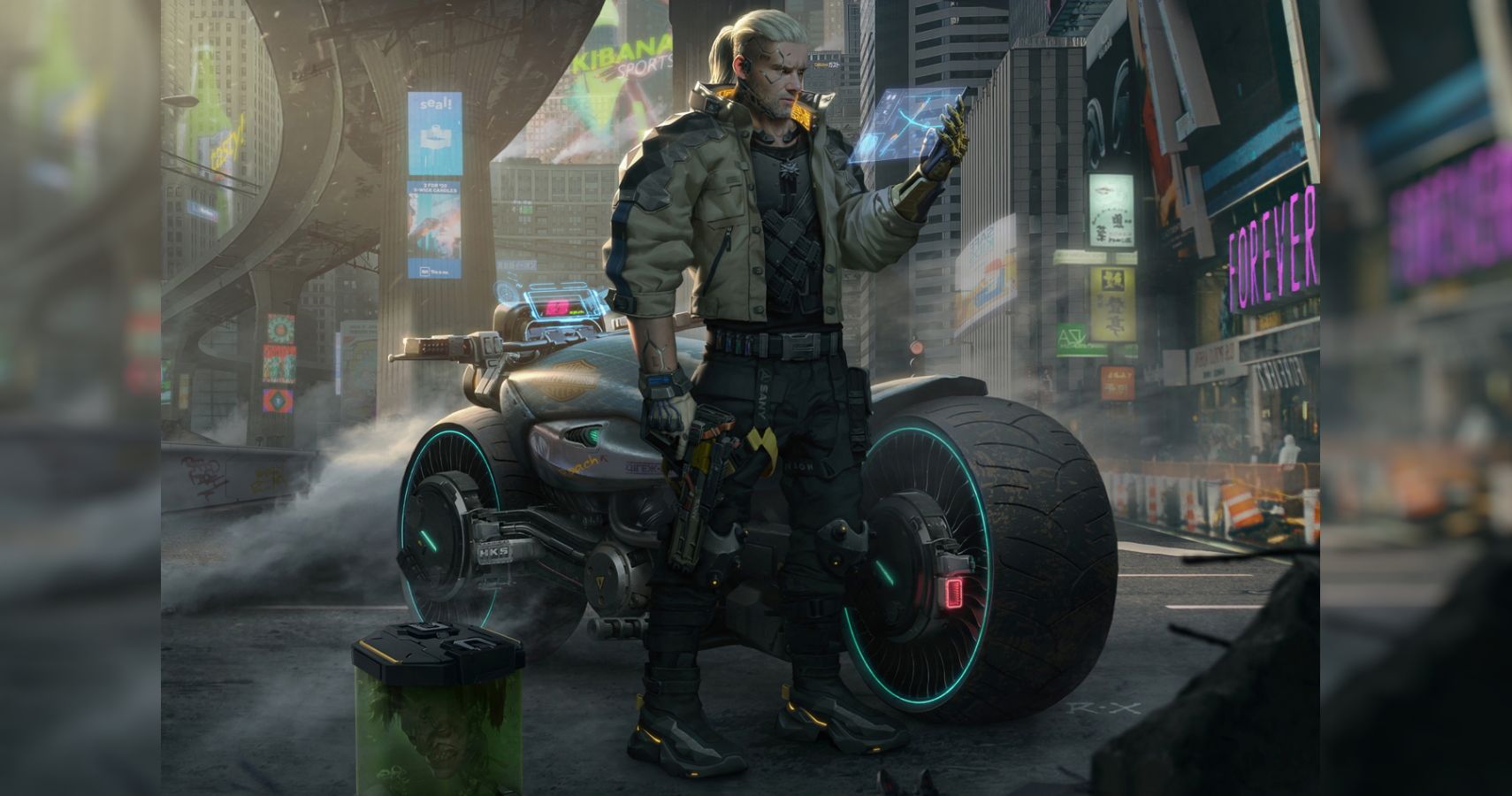 Cyberpunk Witcher Geralt