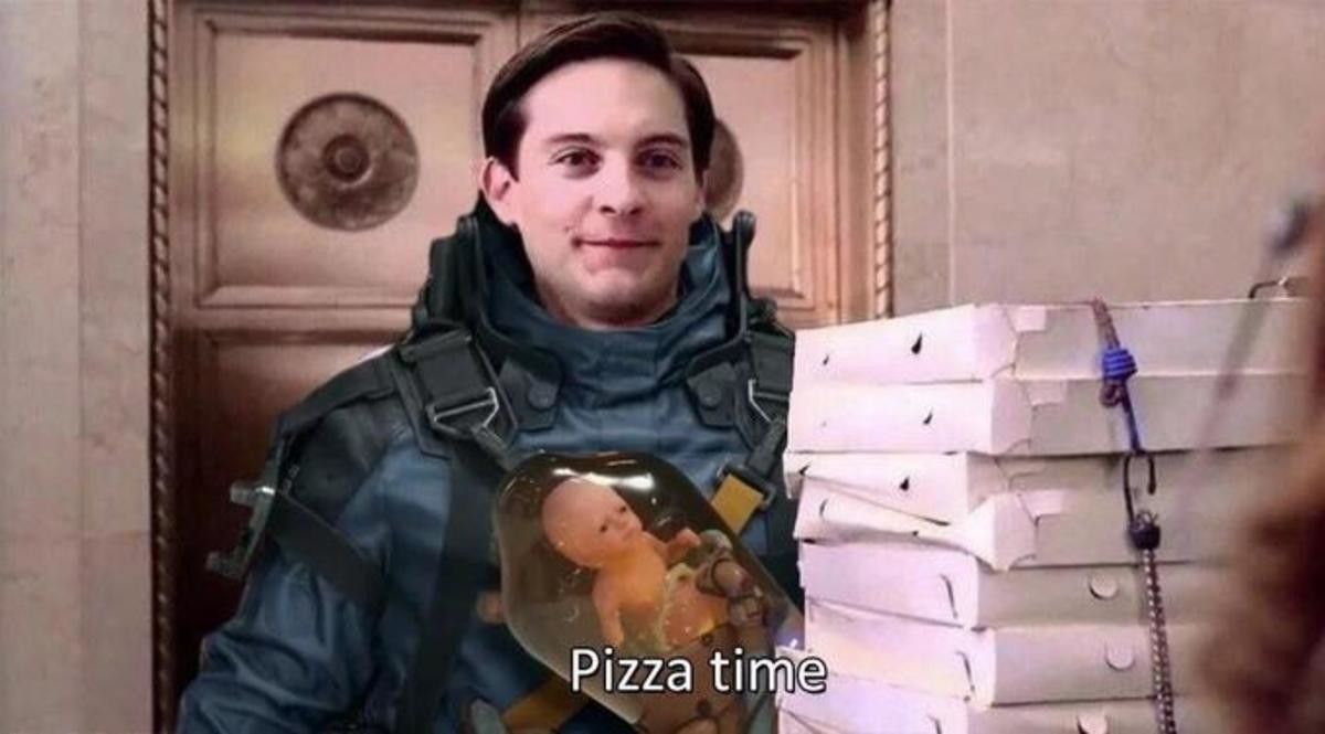 Death Stranding Pizza Meme SPider man