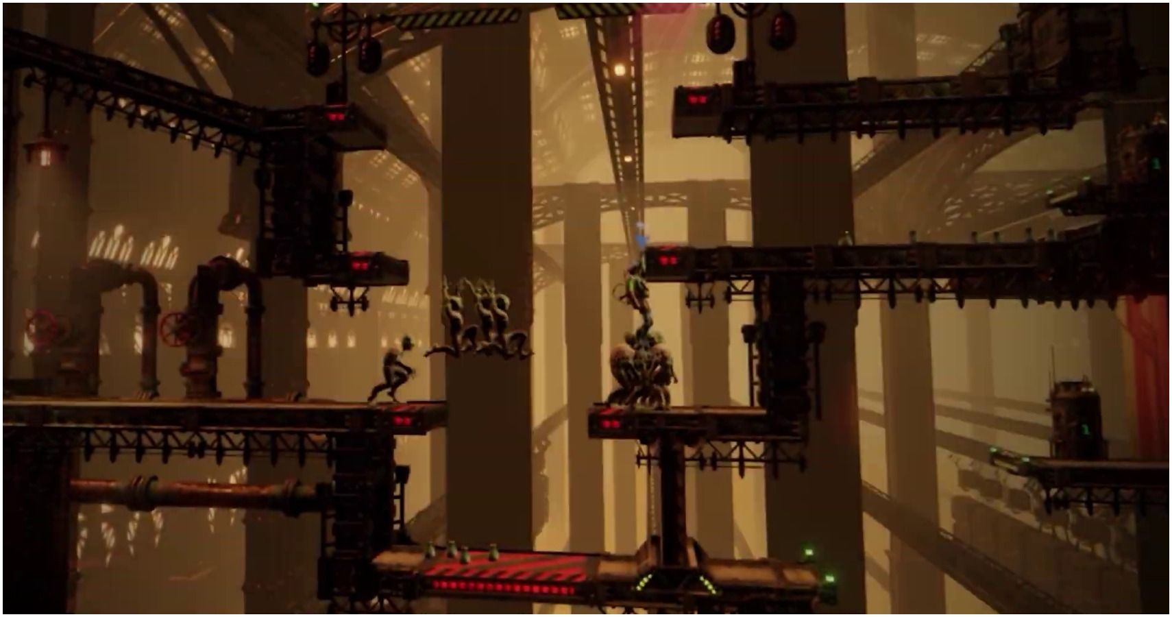 Oddworld Soulstorm side-scrolling mechanics