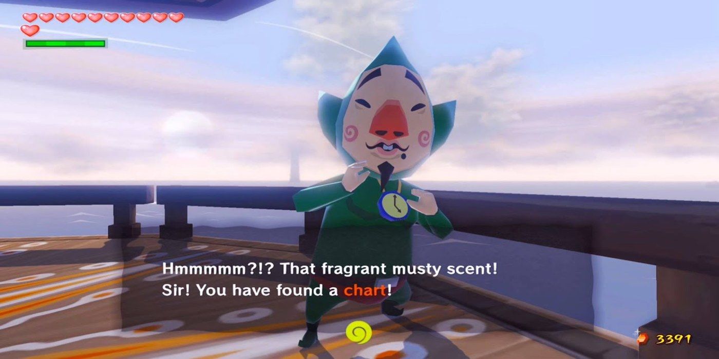 Tingle talking to the player in Wind Waker