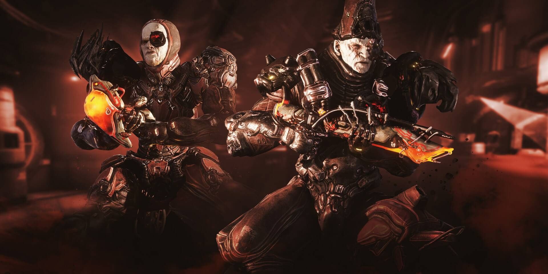 Warframe Kuva Liches holding Kuva Hind and Kuva Nukor.