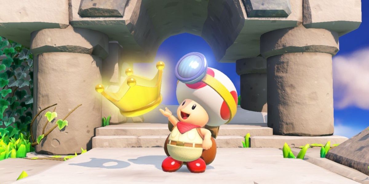 Captain Toad Points To Glowing Crown