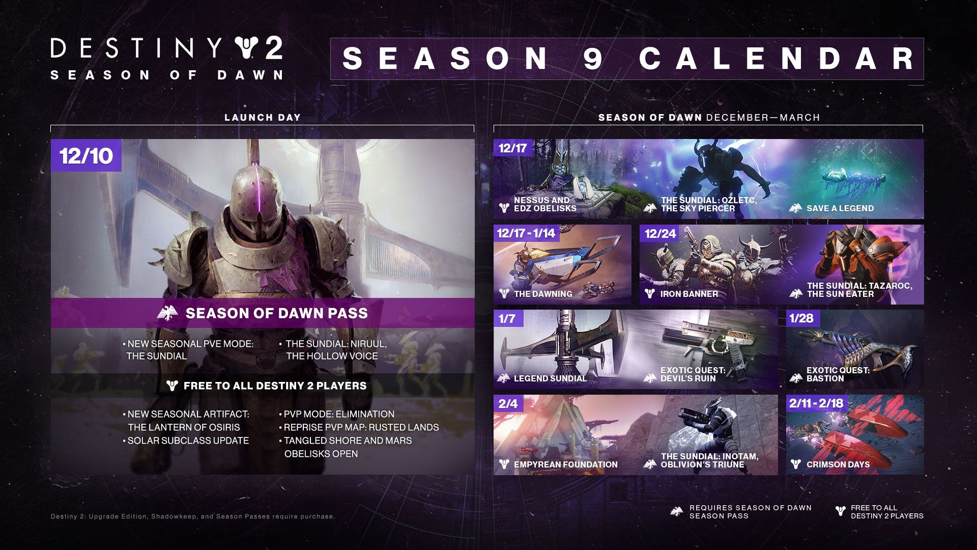 Destiny Calendar 