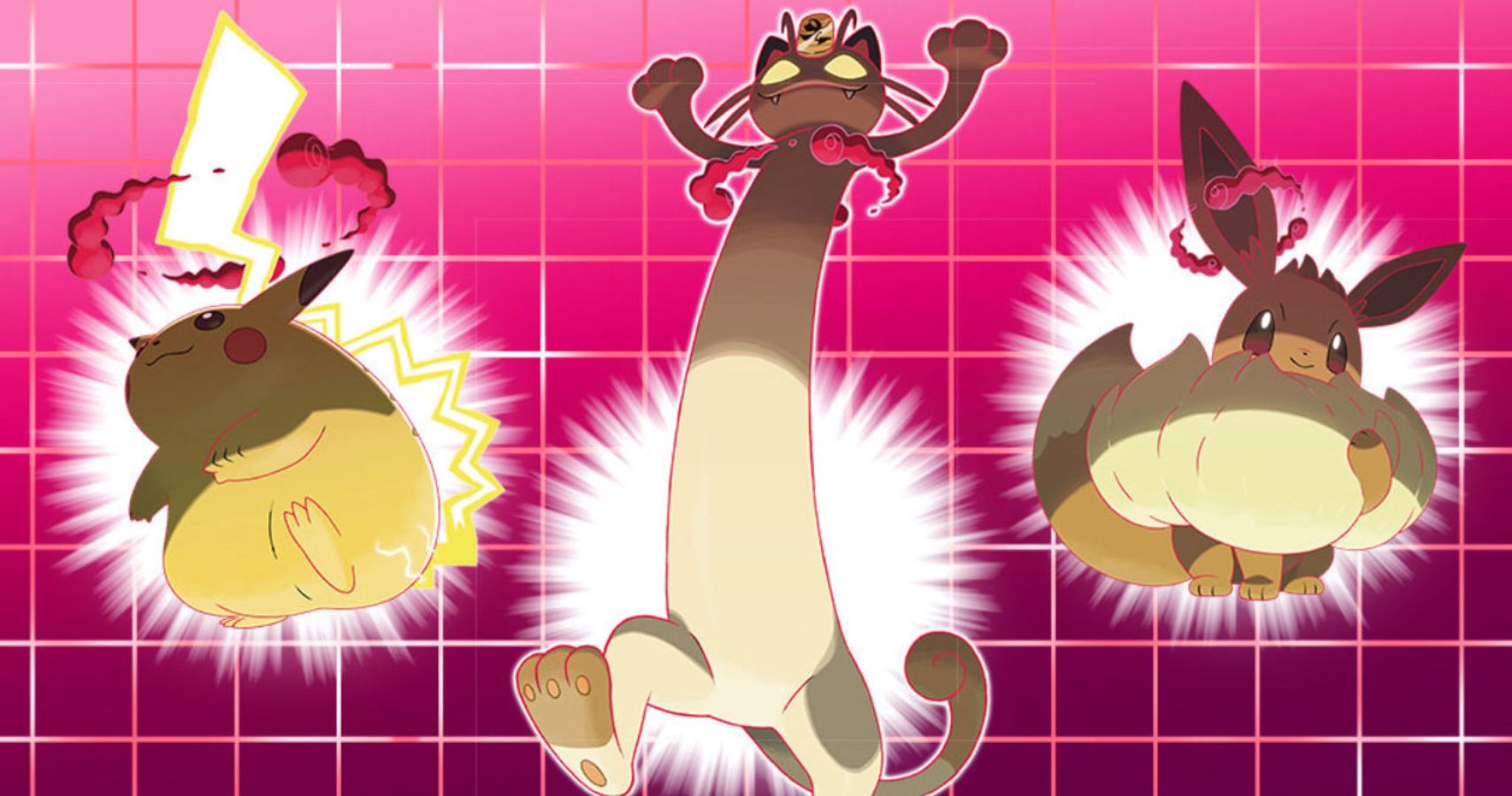 gigantamax pikachu meowth and eevee