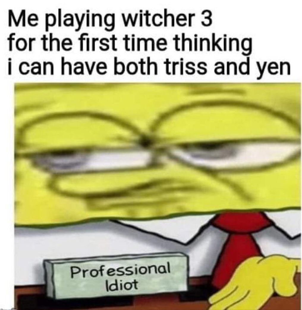 Witcher 3 Romancing Both Yen And Triss Meme