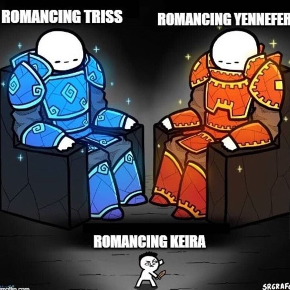Witcher 3 Triss And Yennefer Stans Look Down On Keira Fans Meme