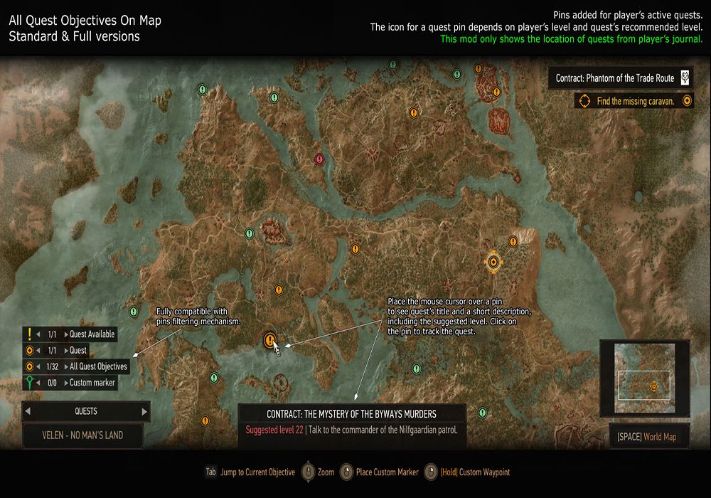 all quest objectives mod