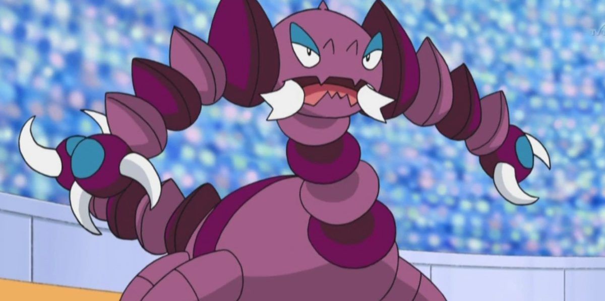 Drapion from the Pokemon anime in Ash's fight against rival Paul