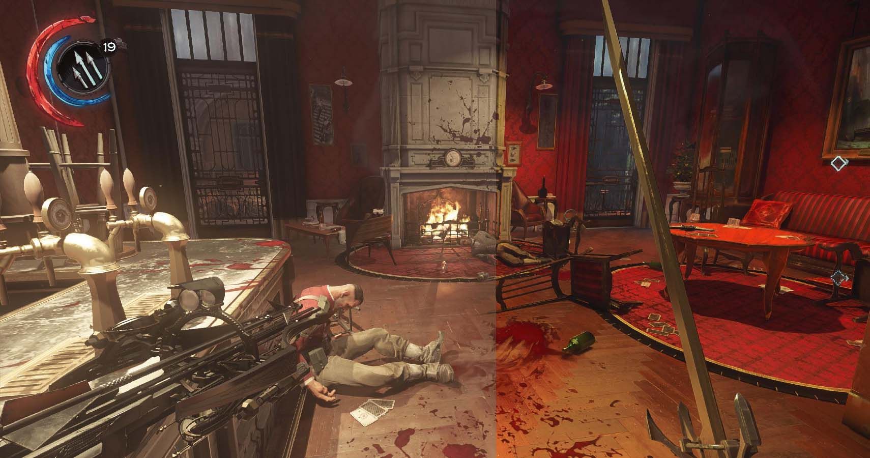 Clearing a room of enemies in Dishonored