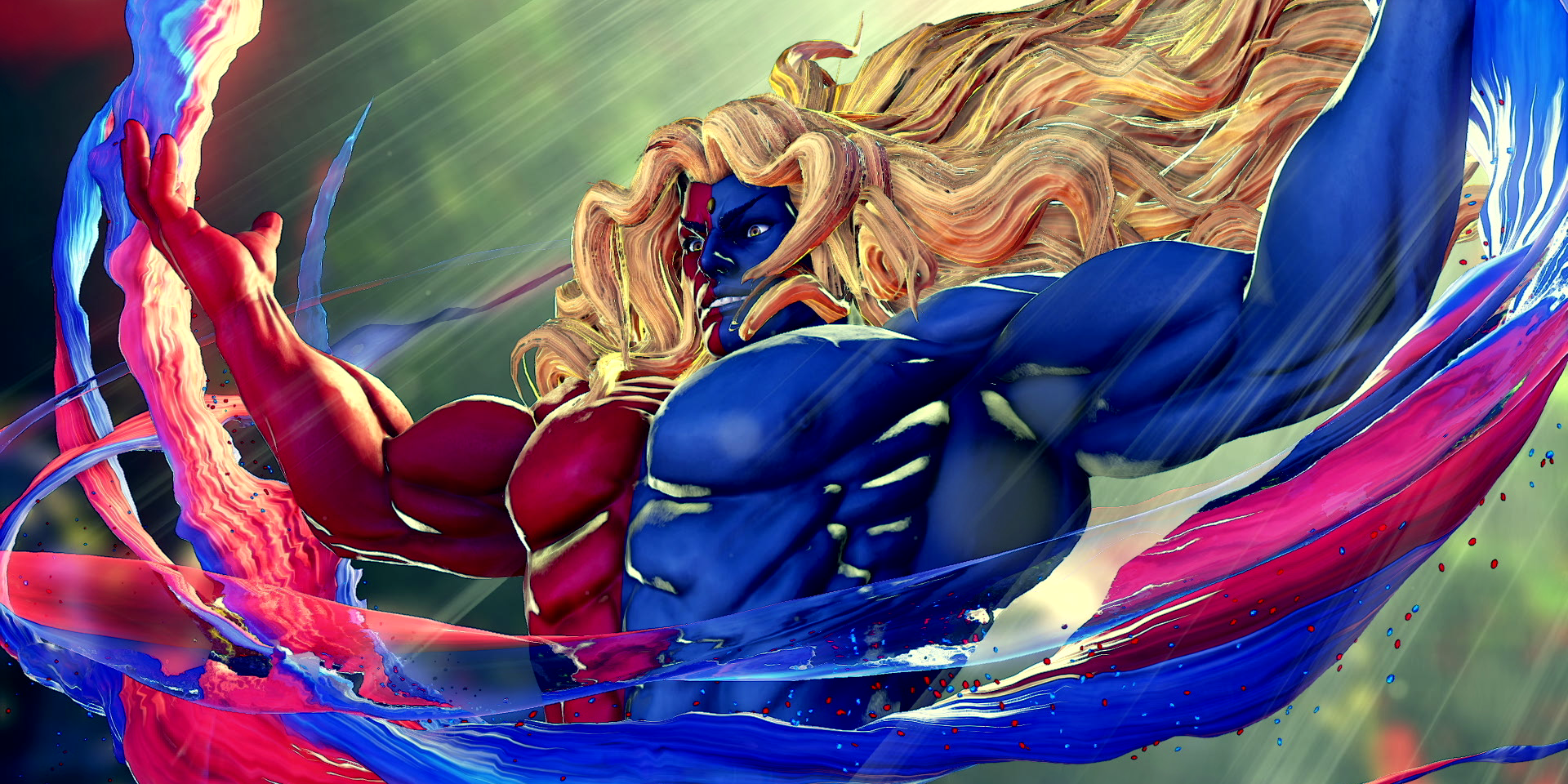 Street Fighter V's Gill gesturing with open arms