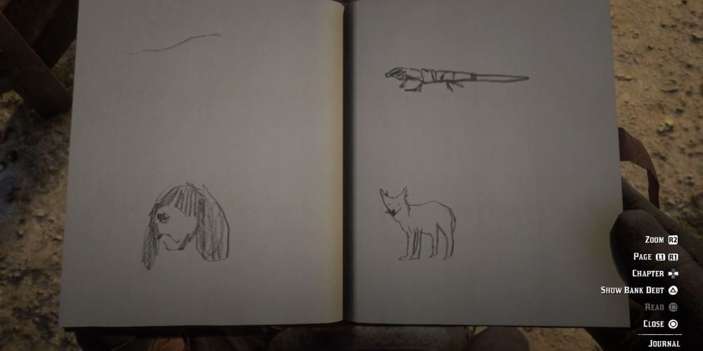 Red Dead Redemption 2 journal sketches