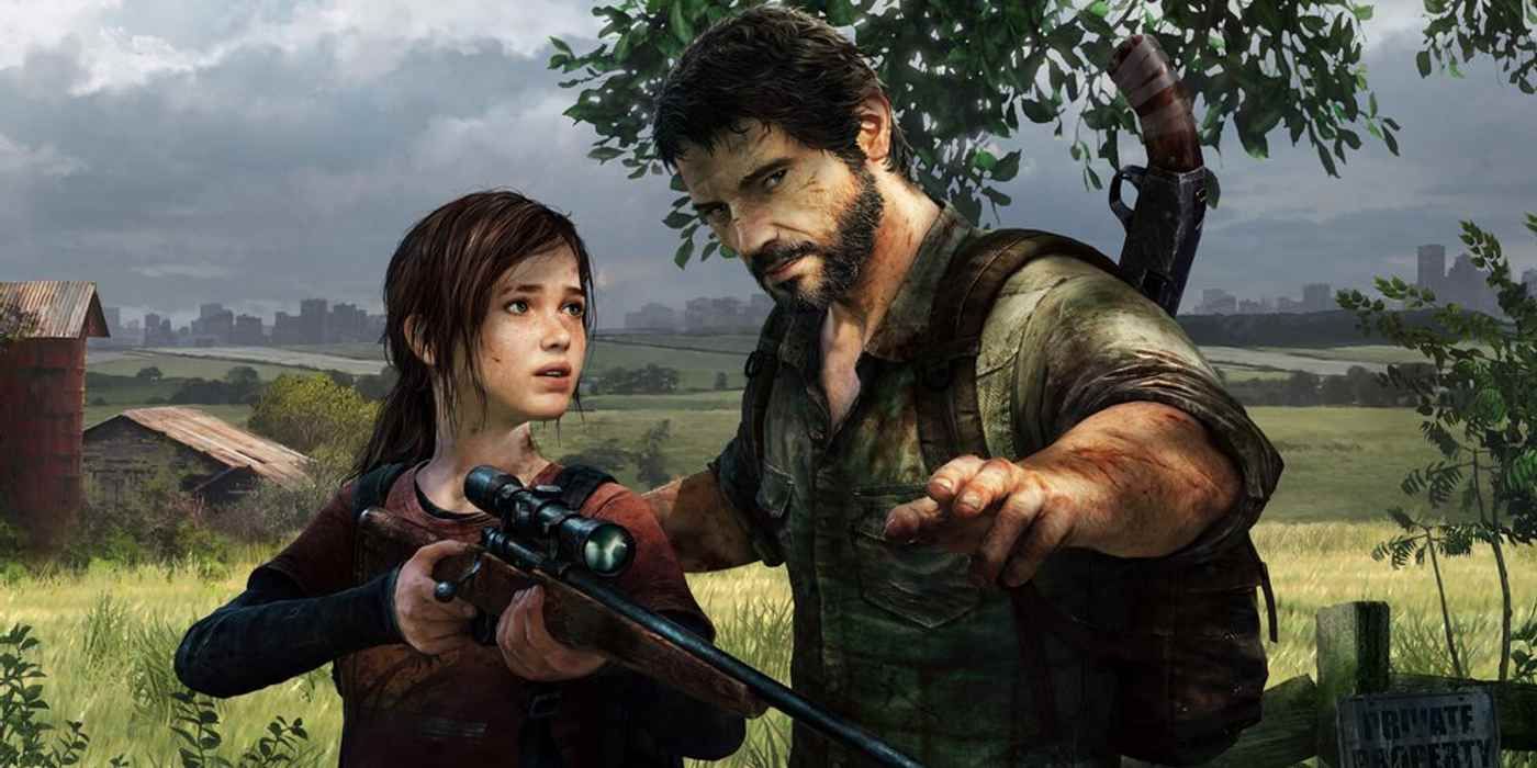 Joel bonding with Ellie and demonstrating how to handle a sniper rifle.