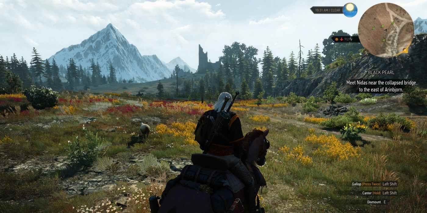 The Witcher 3 Geralt Riding Roach In Open Field