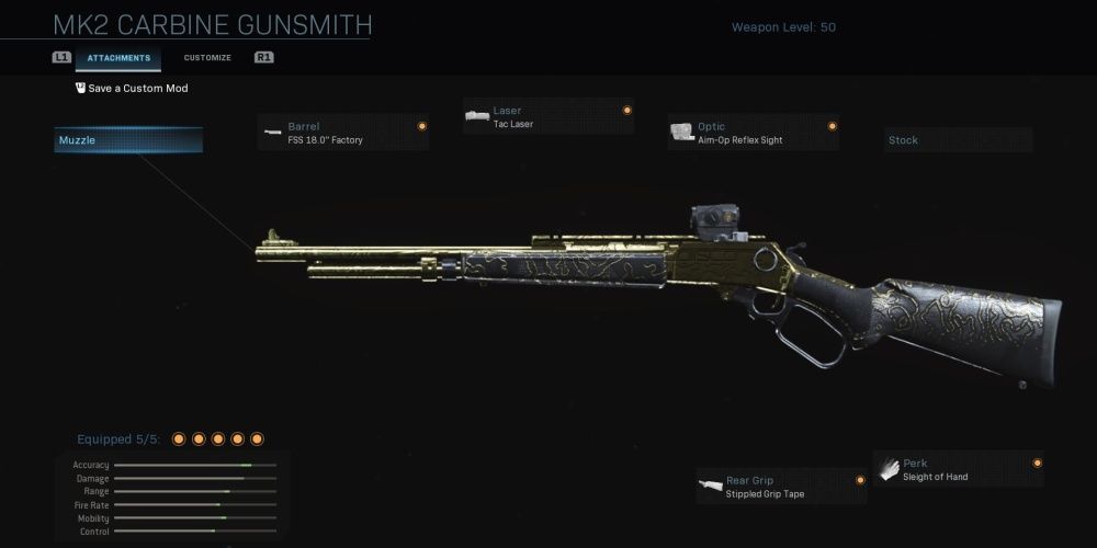 Call Of Duty Warzone MK2 Carbine In Gunsmith