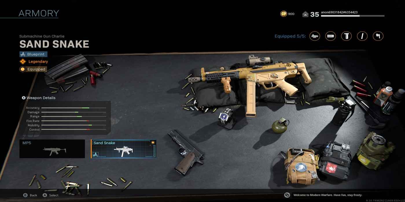 Call Of Duty Warzone Sand Snake Weapon
