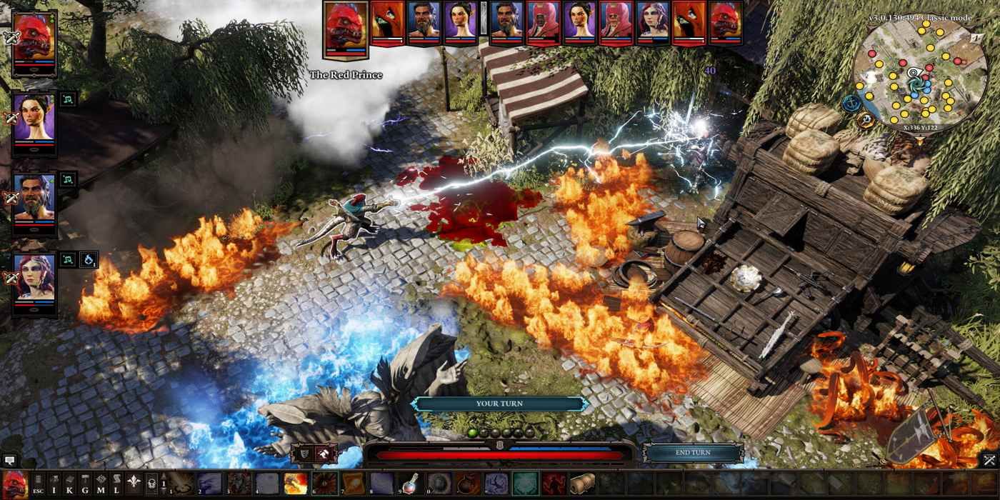 Magic combat surrounded by heads up display and minimap