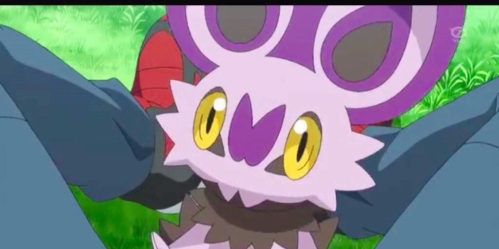 A close-up of Noibat in the Pokemon anime.