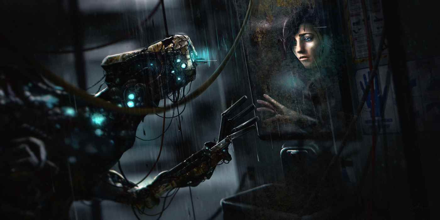 A reflection of a what was once a human in SOMA