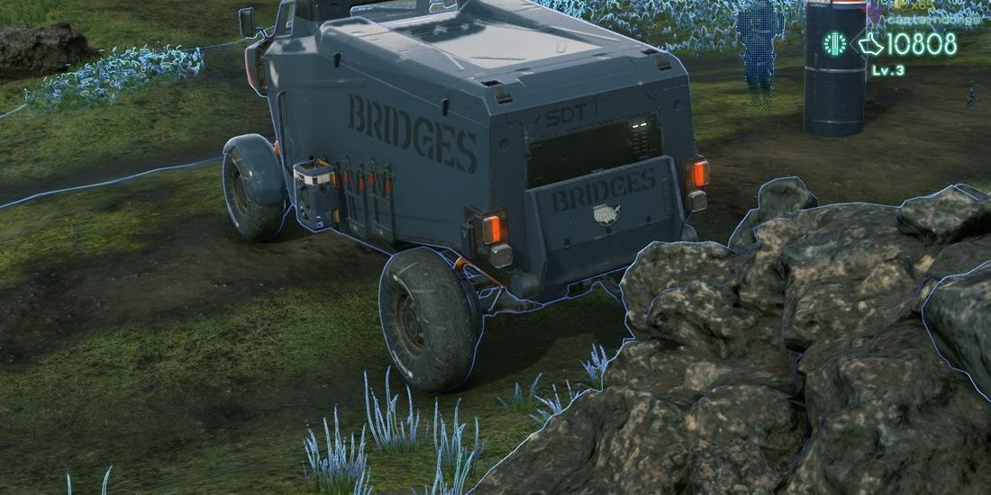 Death Stranding Truck Next To A Rock