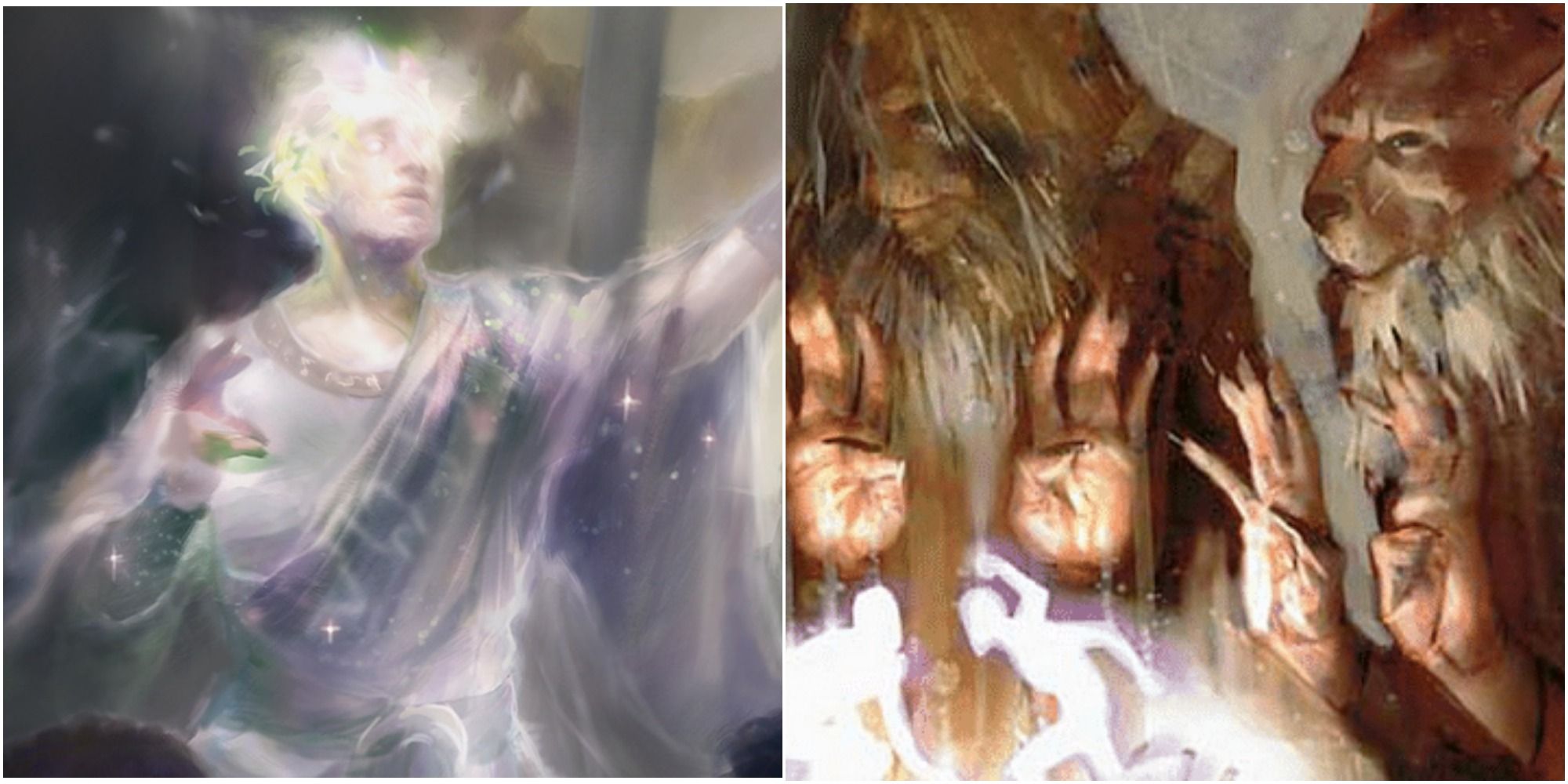 Magic The Gathering Eidelon and Rule of Law split image