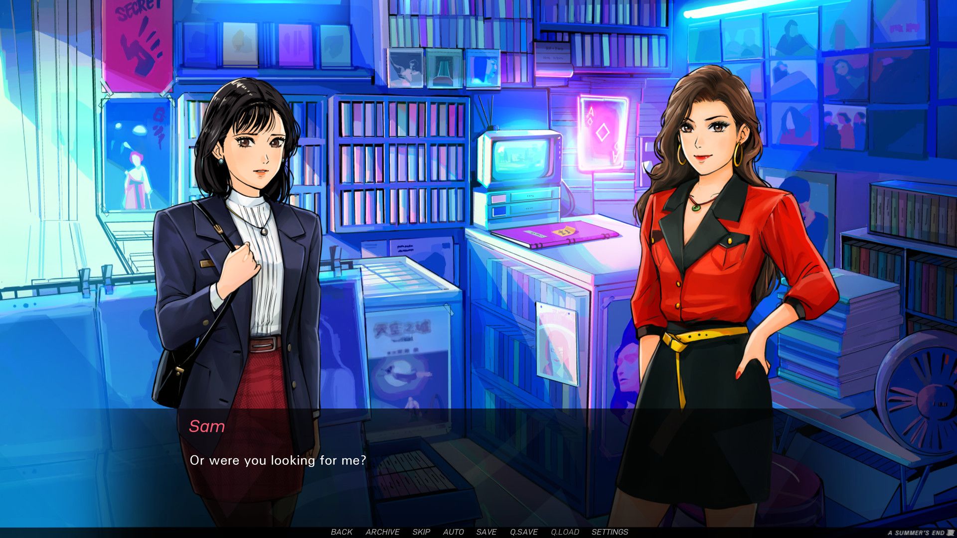 Screenshot of a scene in A Summers End - Hong Kong in Sams VHS store
