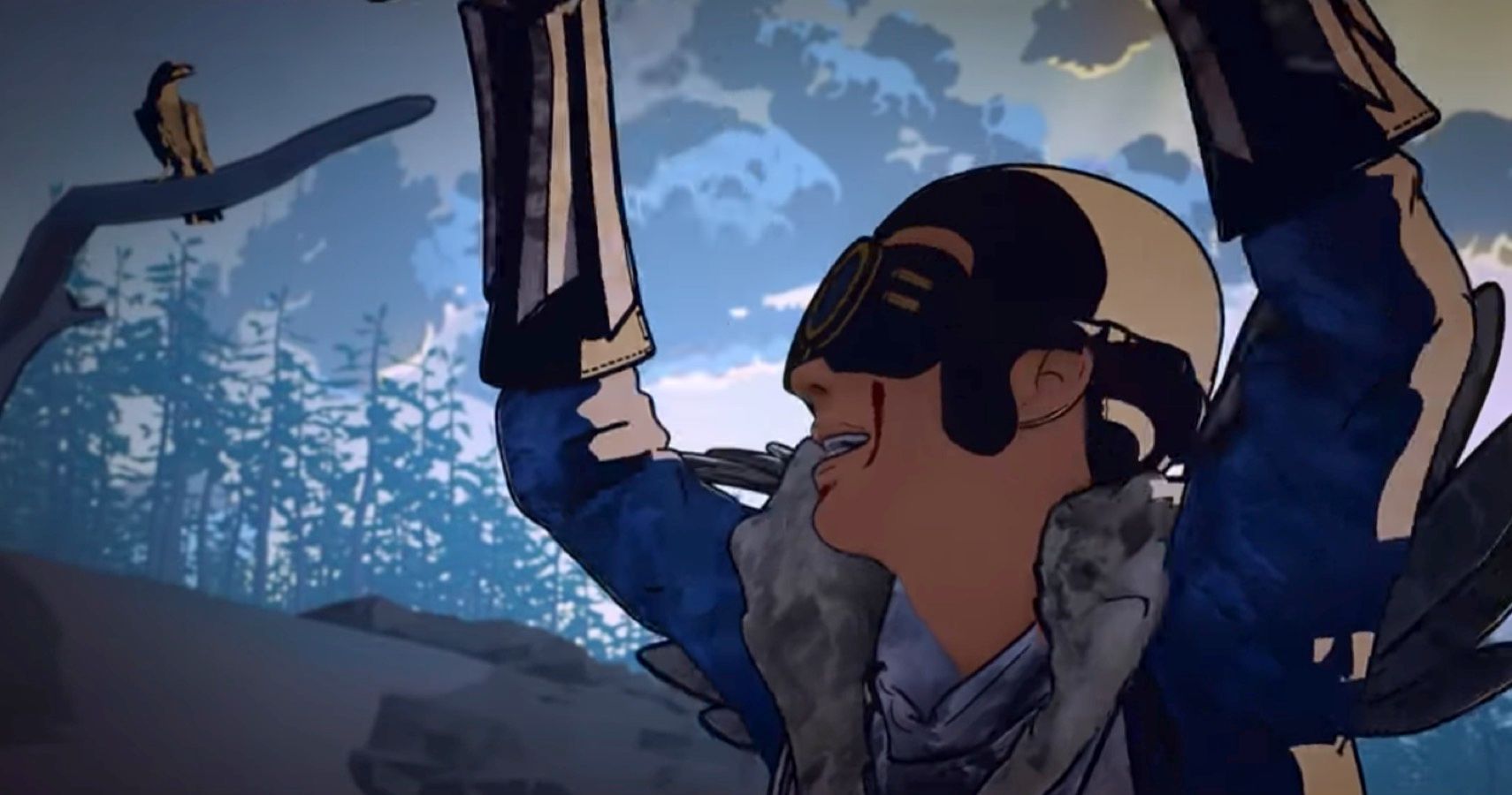 Young Bloodhound notices a bird in Apex Legends video "The Old Ways."