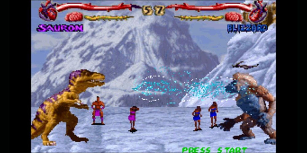 Primal Rage gameplay between Sauron and Blizzard