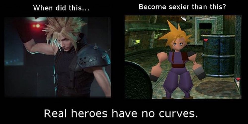 Graphics comparison meme final fantasy VII remake