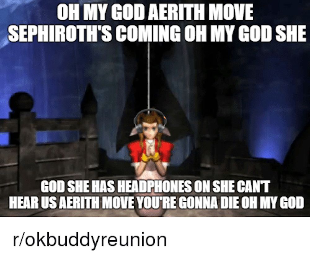 Headphones meme Final Fantasy VII remake copy