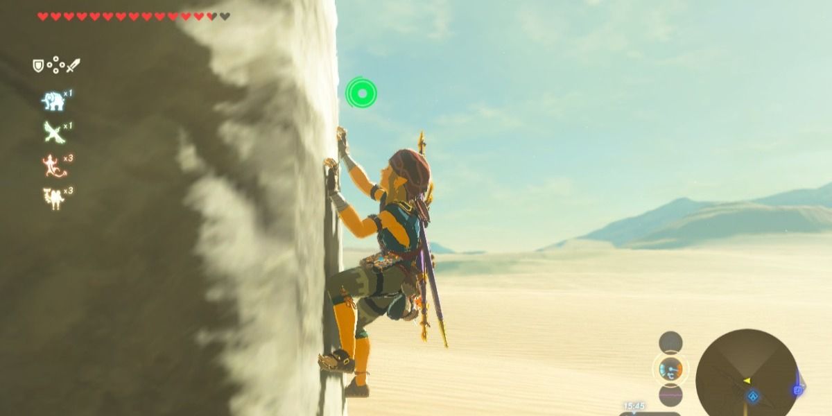 Link climbing a mountain