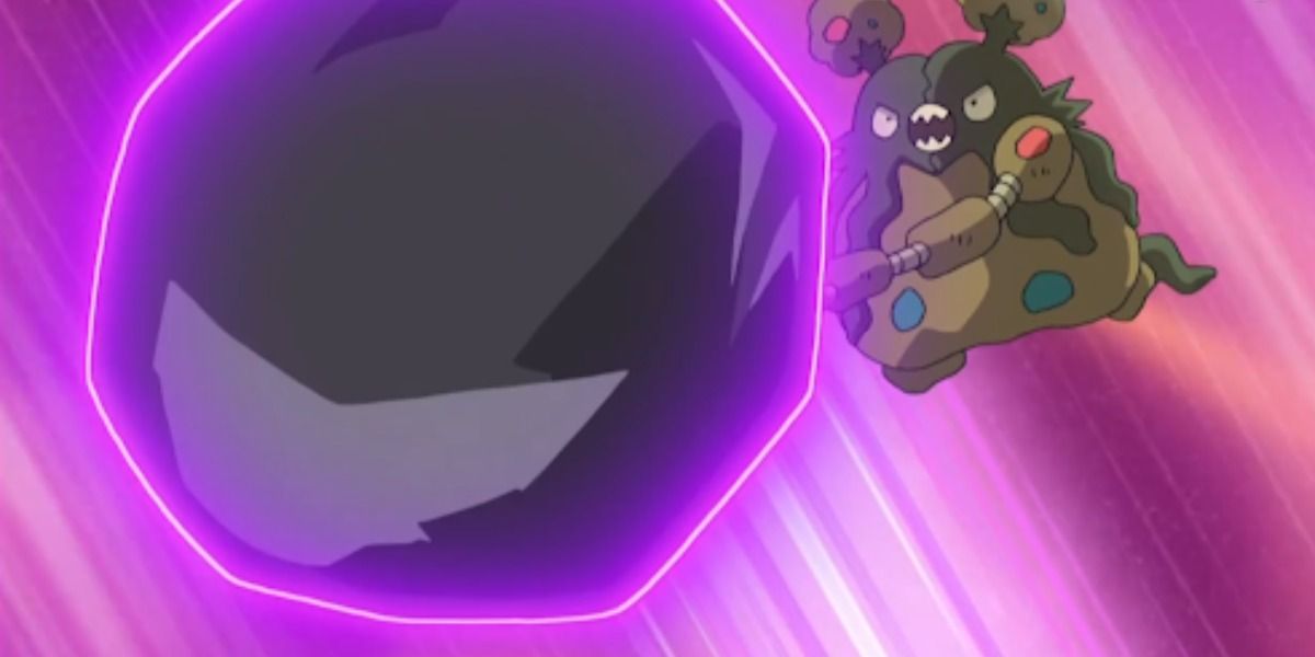 Garbodor using Gunk Shot in the Pokemon anime