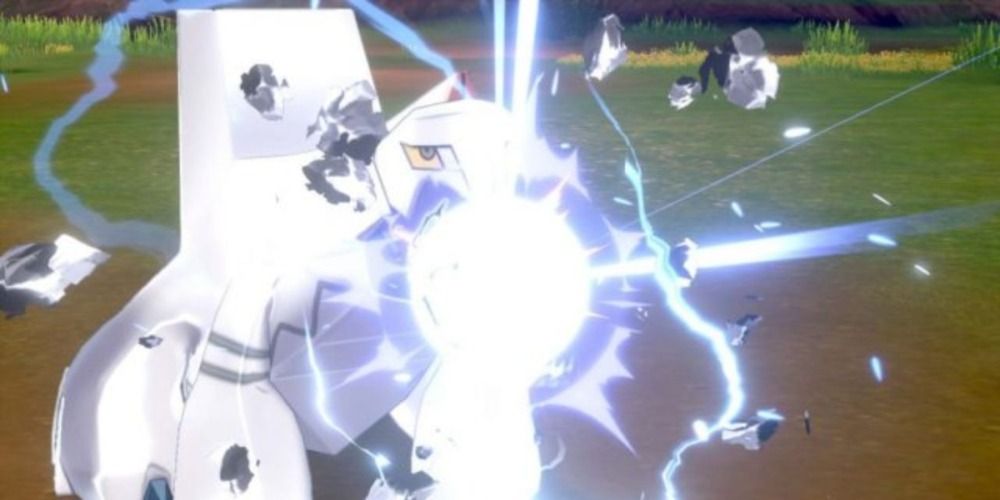 Duraludon using Steel Beam in Pokemon Sword & Shield