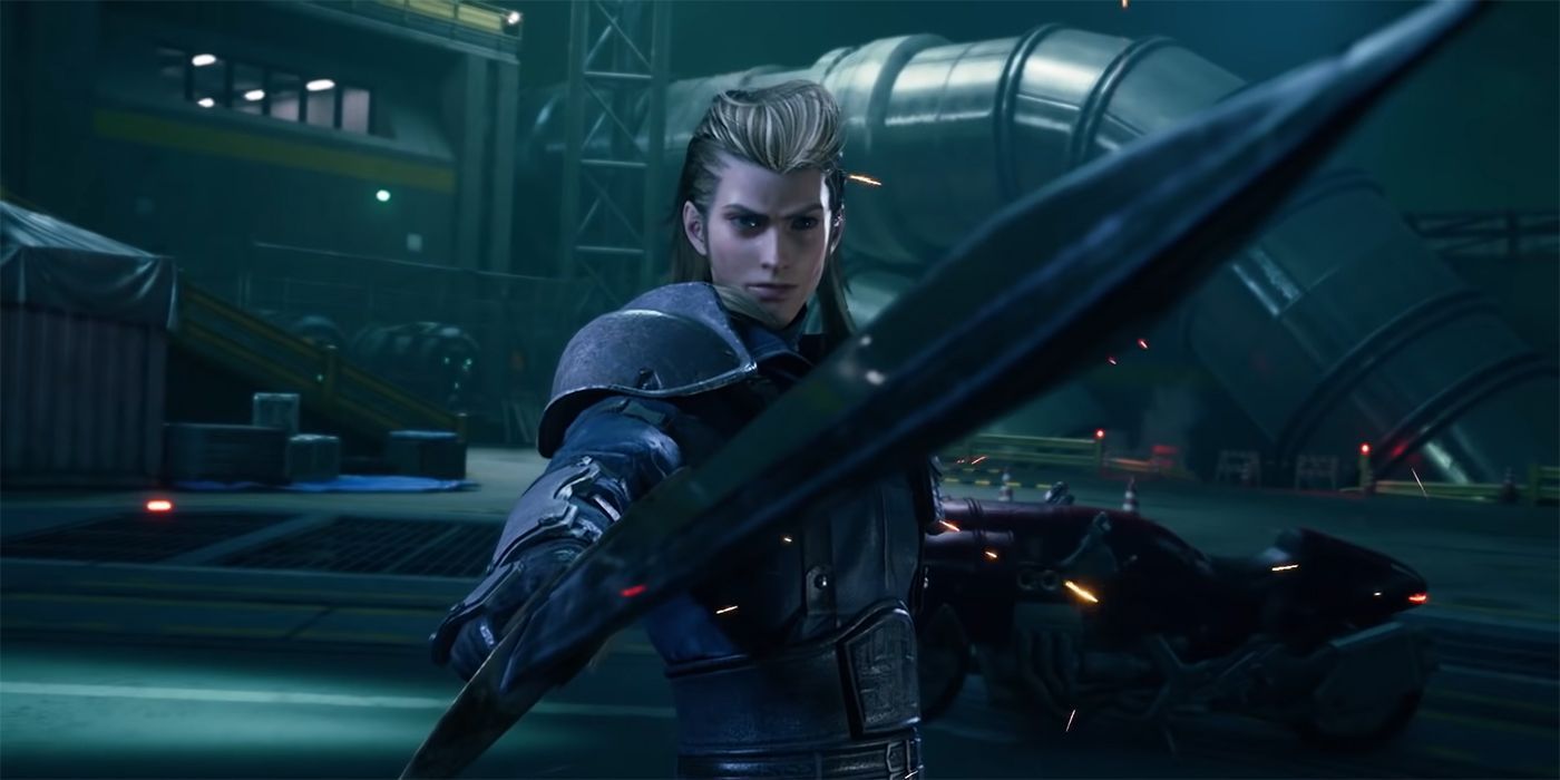 Roche holds his sword out in front of him