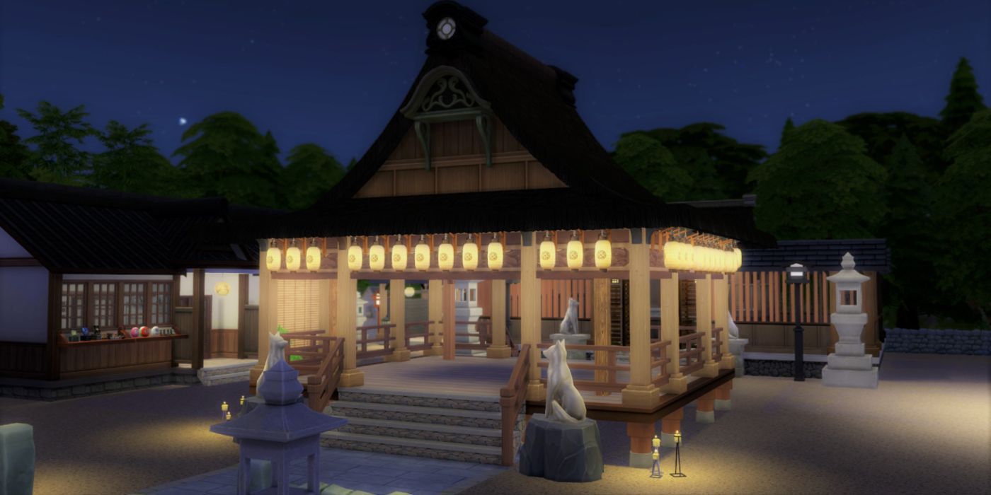 The Sims 4 player built mt komorebi shrine