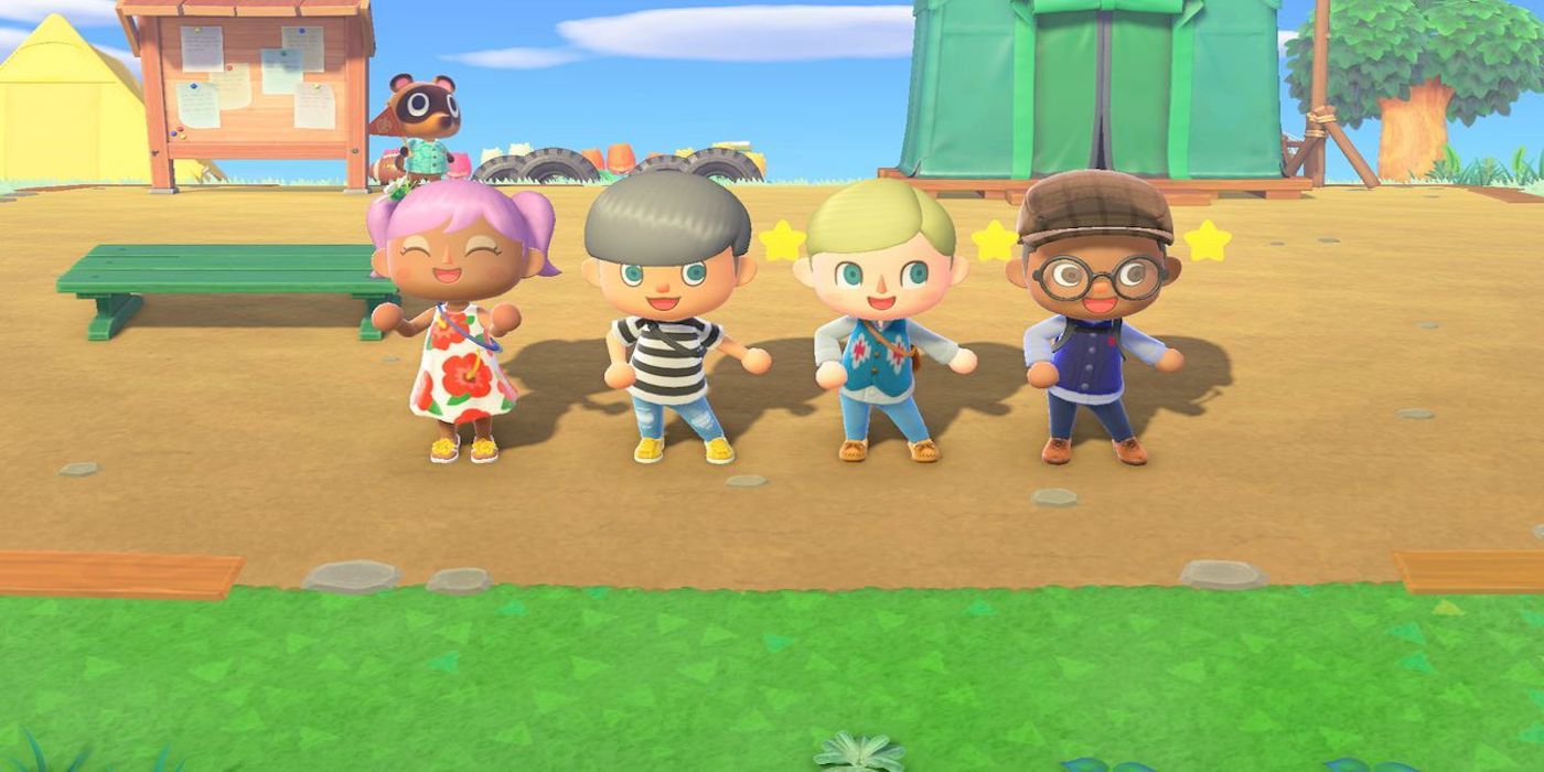 animal crossing kids in line