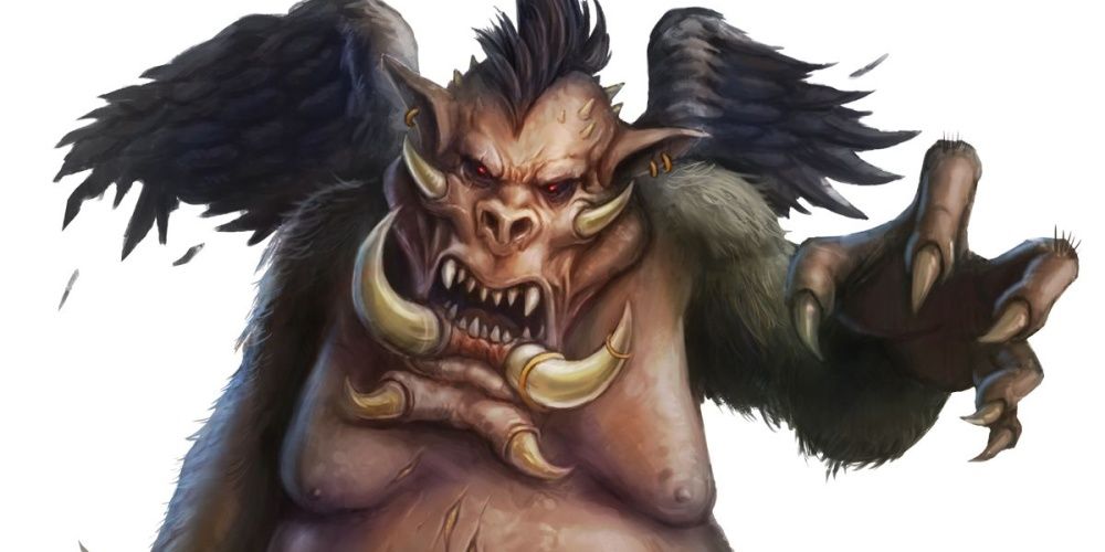 heavy pig boar demon with wings