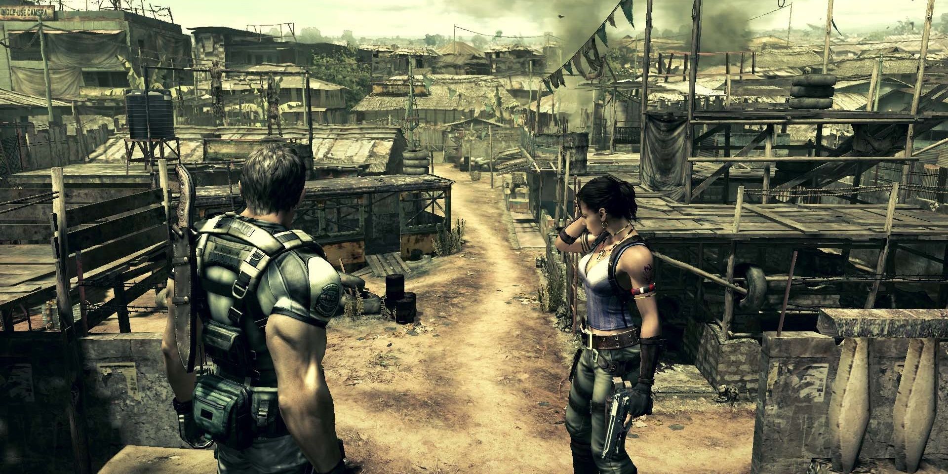 Resident Evil 5 Screenshot Of Chris and Sheva In Africa