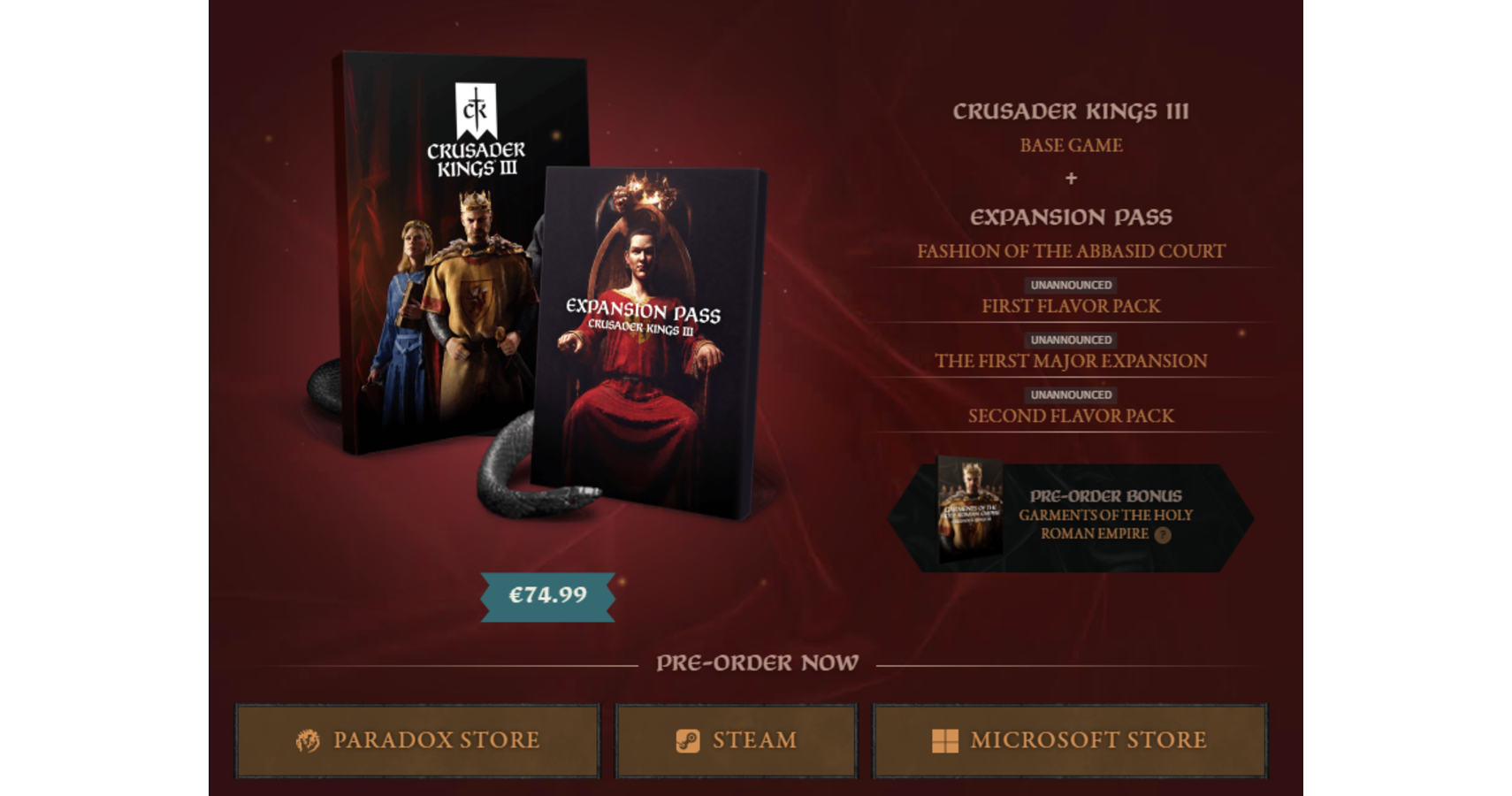 Crusader Kings III Royal Edition Preorder