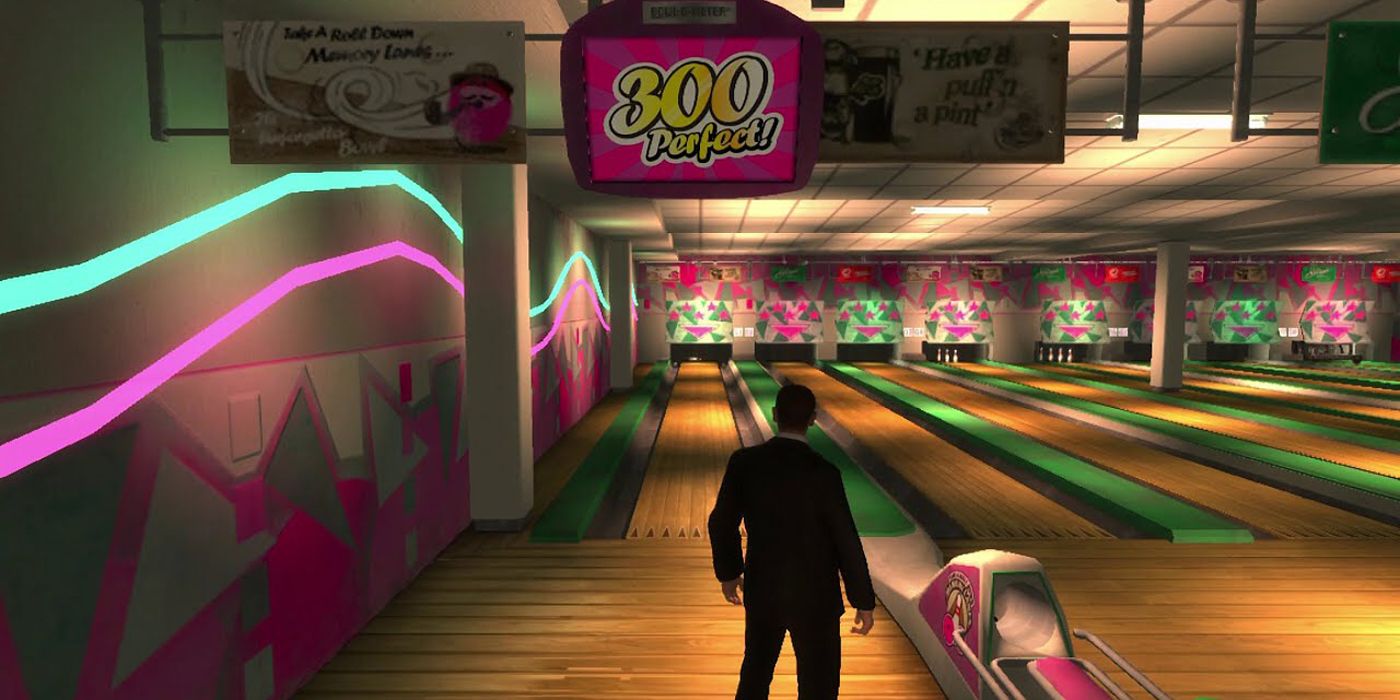 GTA 4 Screenshot Of Niko At Bowling Alley
